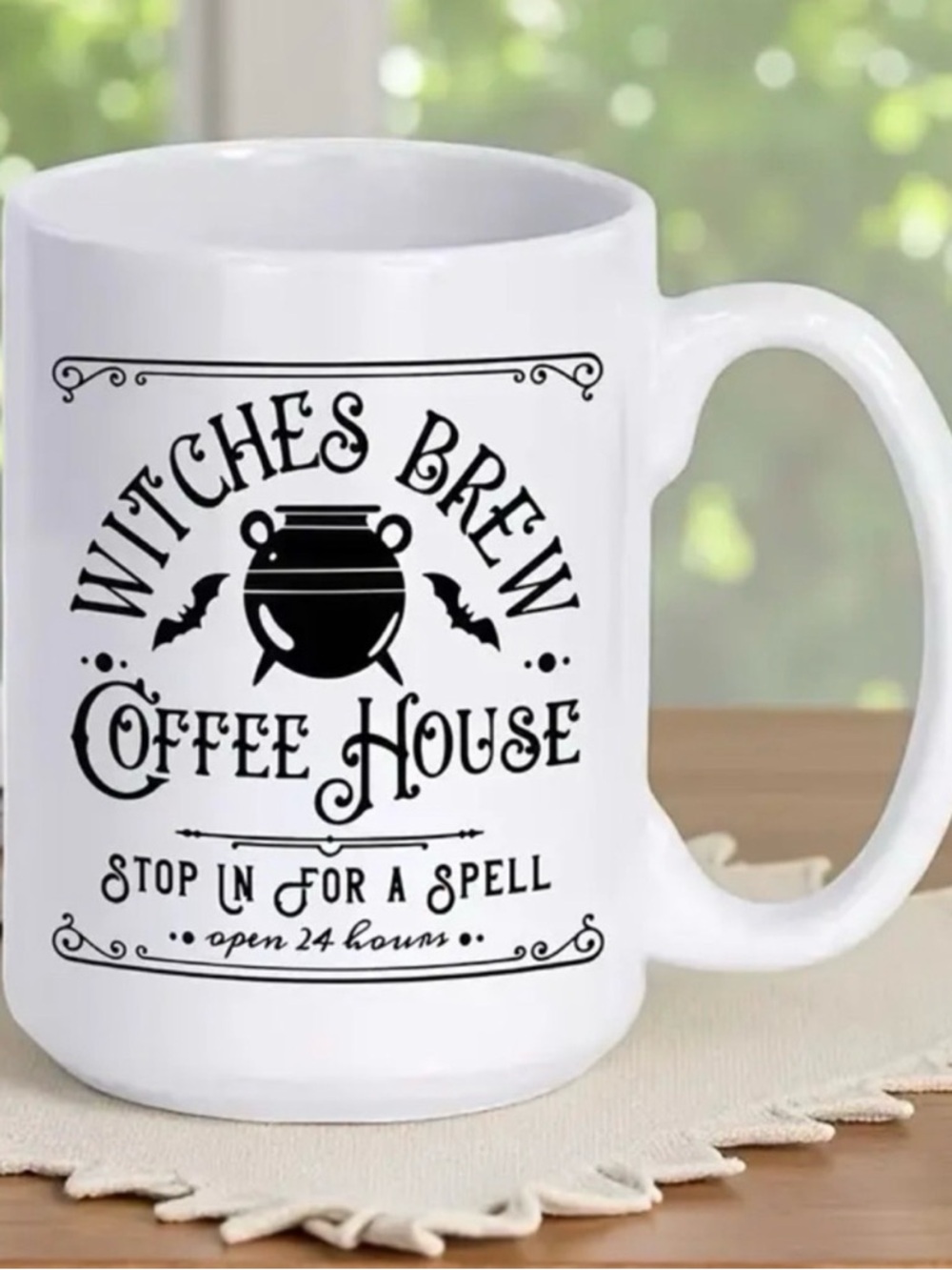 Witches Brew Coffee House White Ceramic Mug